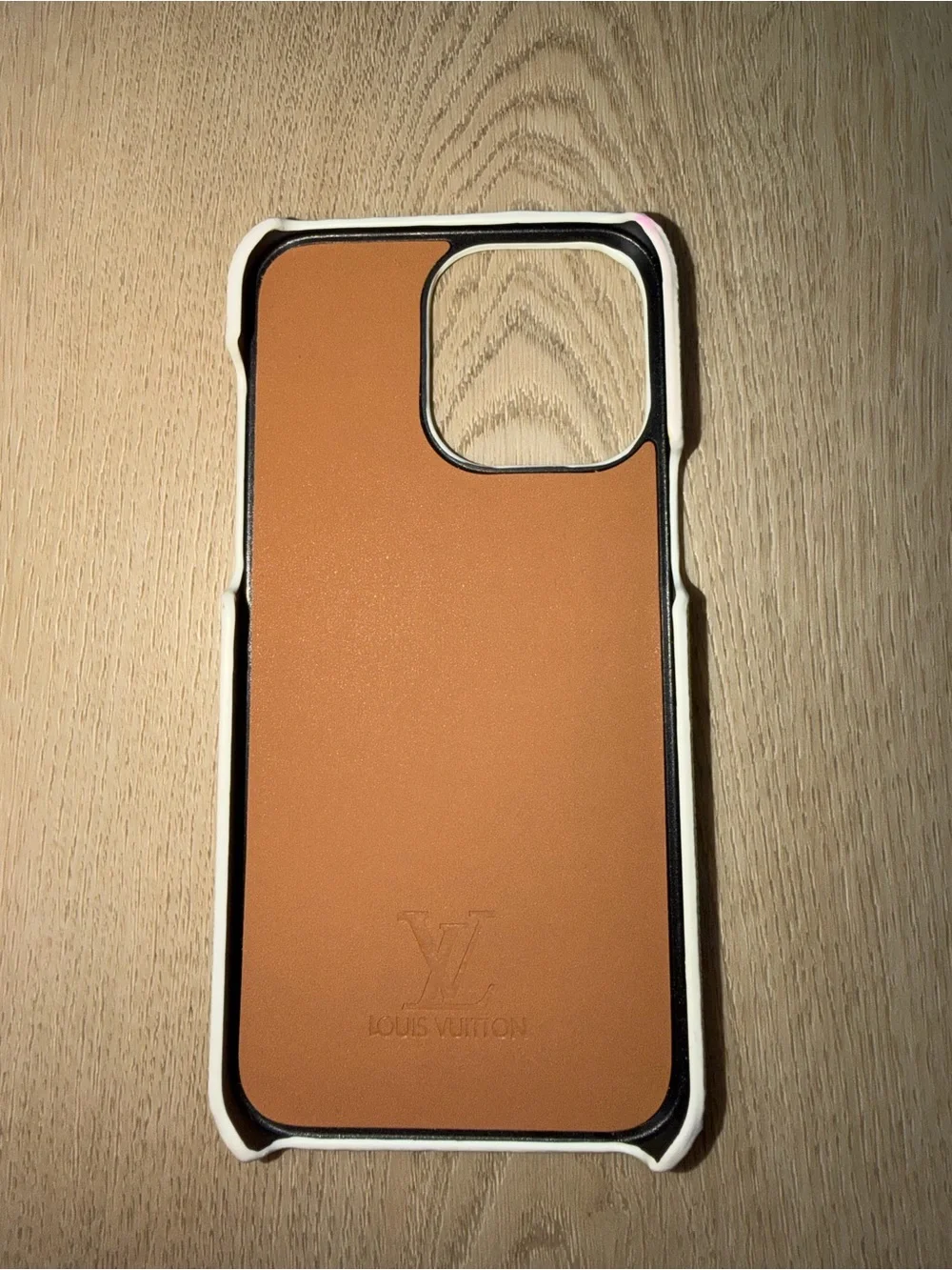 LV Blue Denim Monogram iPhone 14 Pro Max Case Gold Logo